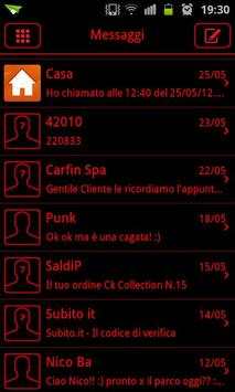 GO SMS Theme Messages Red screenshot 2