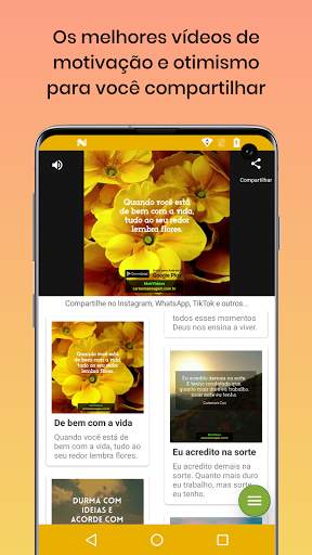 MotiVideos - Vídeos de motivação: Status e Stories स्क्रीनशॉट 1