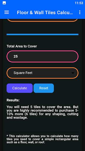Floor & Wall Tiles Calculator скриншот 6