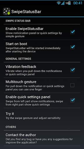 Swipe Status Bar screenshot 1