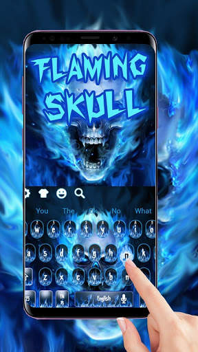 Blue Flaming Skull Keyboard Theme screenshot 3