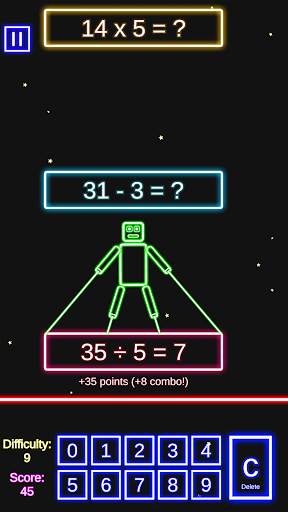 Laser Math: Sum, Subtract, Multiply & Divide Easy! screenshot 2
