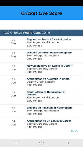 CRICKET LIVE SCORE screenshot 1