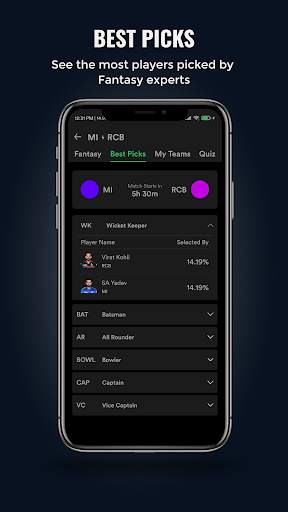 Fantips: Fantasy Prediction & Expert Tips for IPL screenshot 7
