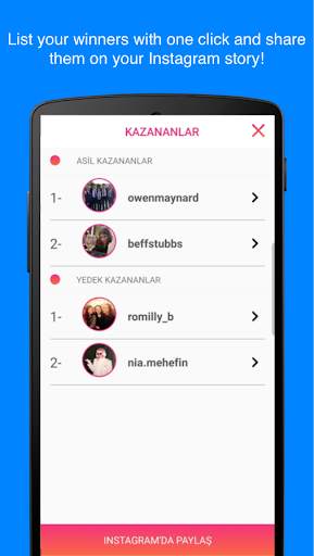 instaprize - instagram giveaway-raffle application screenshot 4