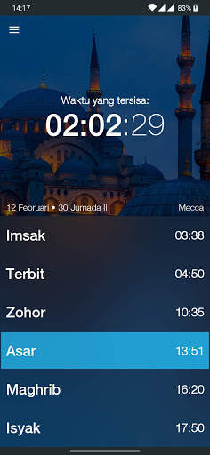 Ezan Pro - Waktu sholat Indonesia, Kiblat screenshot 1