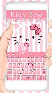 Pink Kitty Bowknot Keyboard 2 تصوير الشاشة
