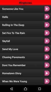 Adele Ringtones / Songs 1 تصوير الشاشة