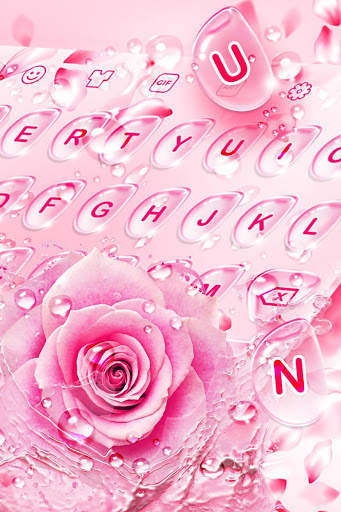 Rose Water Drops Keyboard Theme screenshot 1