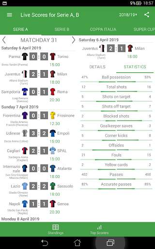 Live Scores for Serie A 2020/2021 screenshot 10