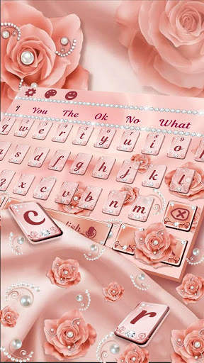 Pink Rose Gold Keyboard Typing Theme screenshot 2
