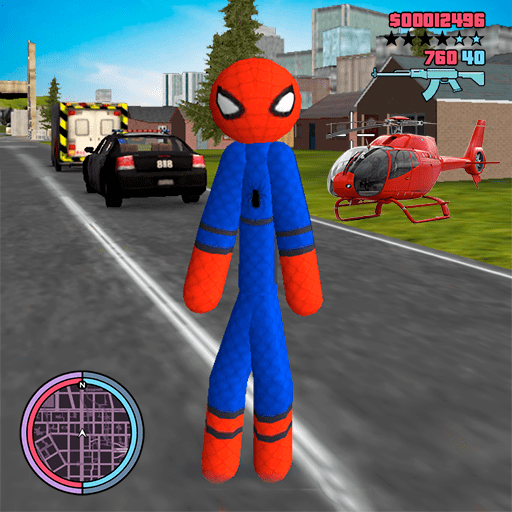 Stickman Spider Rope Hero Gangstar Swing Hero иконка