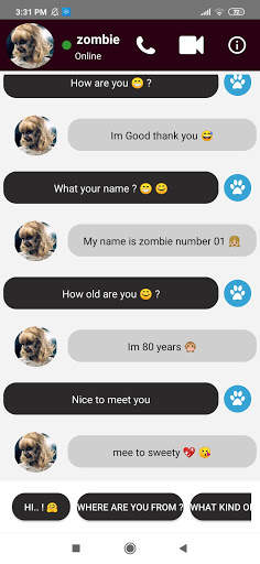 Ghost zombie fake Call video and chat screenshot 3