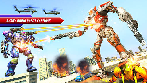 Monster Truck Robot Wars Games Rhino Robot Game screenshot 5