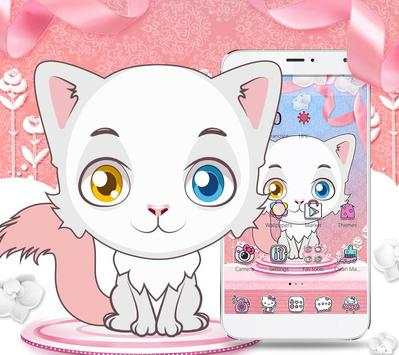 Special Blue Eye White Cat Theme screenshot 2