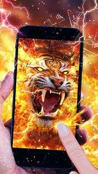 Horrible Fire Tiger Live Wallpaper screenshot 2