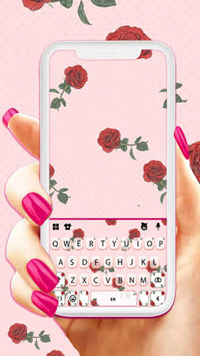 Girly Rose Keyboard Background screenshot 1