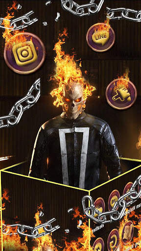 Skull, Fire, Rider Themes & Wallpapers screenshot 2