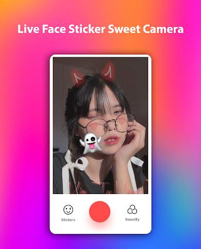 Live Face Sticker Sweet Camera Offline screenshot 3