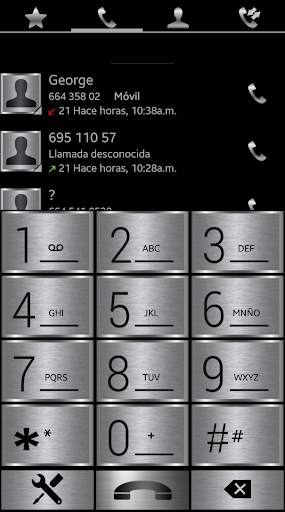 THEME SWIPE DIALER SILVER METAL screenshot 1