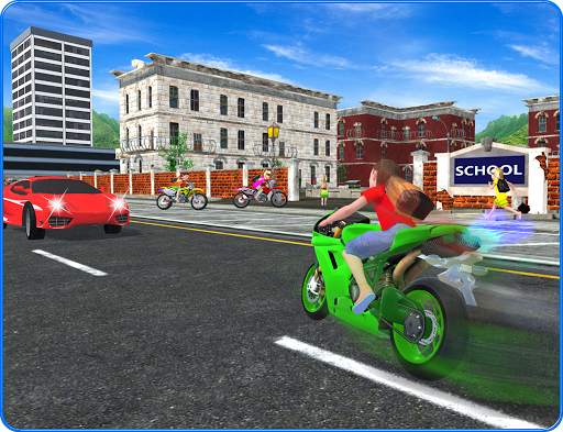 Kids School Highway Traffic Bike Racing screenshot 11