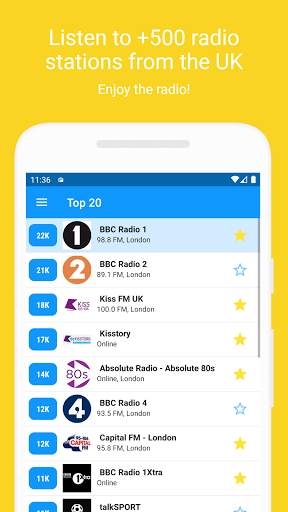 Radio UK FM - Online radio & DAB radio player app screenshot 1