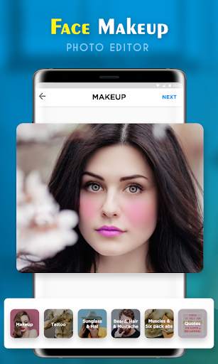 Selfie Photo Editor : Beard, Makeup, Tattoos screenshot 3