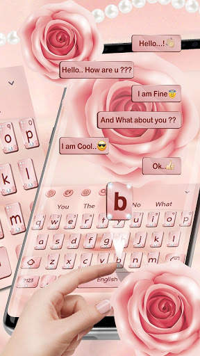 Pink Luxury Rose Keyboard screenshot 2