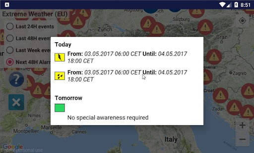 Alarms Extreme Weather EU скриншот 2