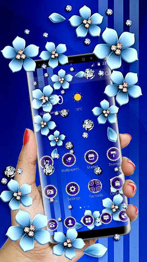 Blue Flower Glitter Diamond Business Theme screenshot 4