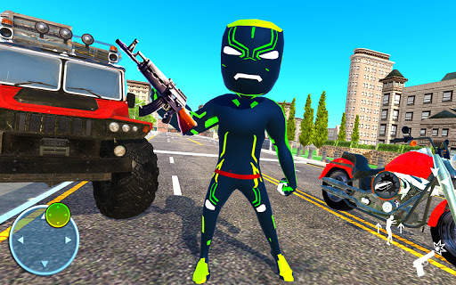 Neon Iron Spider Hero Stickman : Gangster War City screenshot 1