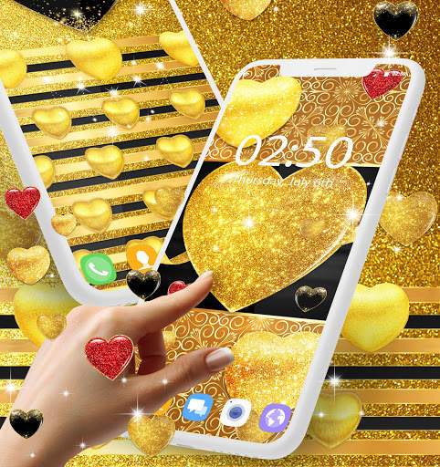 Gold glitter live wallpaper screenshot 1