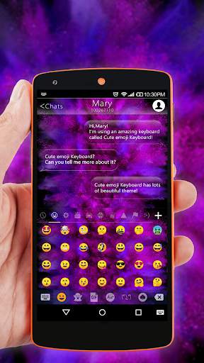 Grand Purple Emoji Keyboard Theme screenshot 2