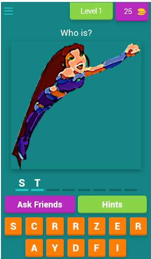 Teen Titans quiz game screenshot 1