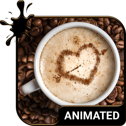 Coffee Animated Keyboard + Live Wallpaper أيقونة