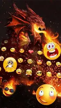 Red Fire Dragon Keyboard Theme screenshot 3