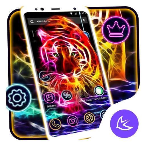 Neon Tiger APUS Launcher Theme 63.0.1001