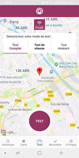 KiCapte : Tester son réseau mobile screenshot 1