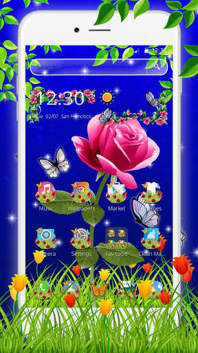 Scarlet Rose Butterfly Theme screenshot 1