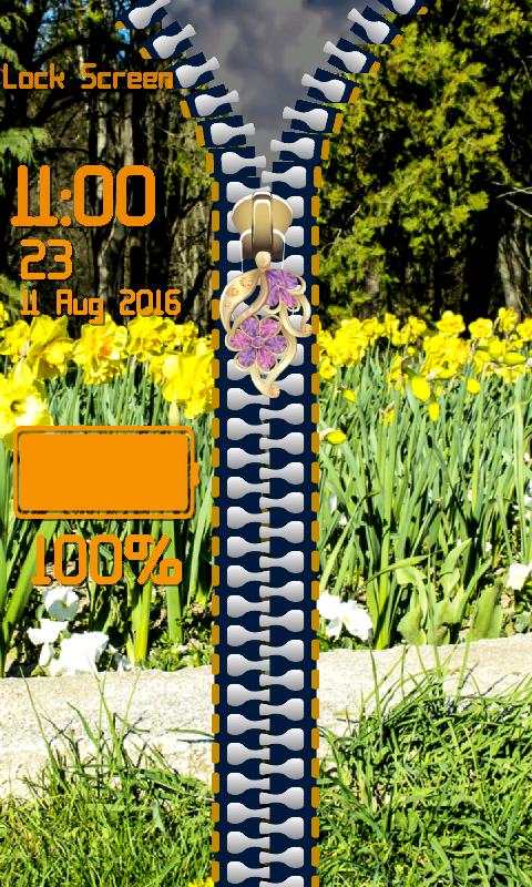 Zipper Lock Screen Daffodil screenshot 7