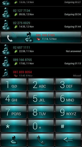 Dialer Dusk AquaGreen Theme screenshot 3