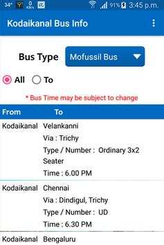Kodaikanal Bus Info screenshot 5