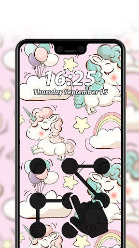 Unicorn Pattern Lock Screen 🔒 screenshot 1