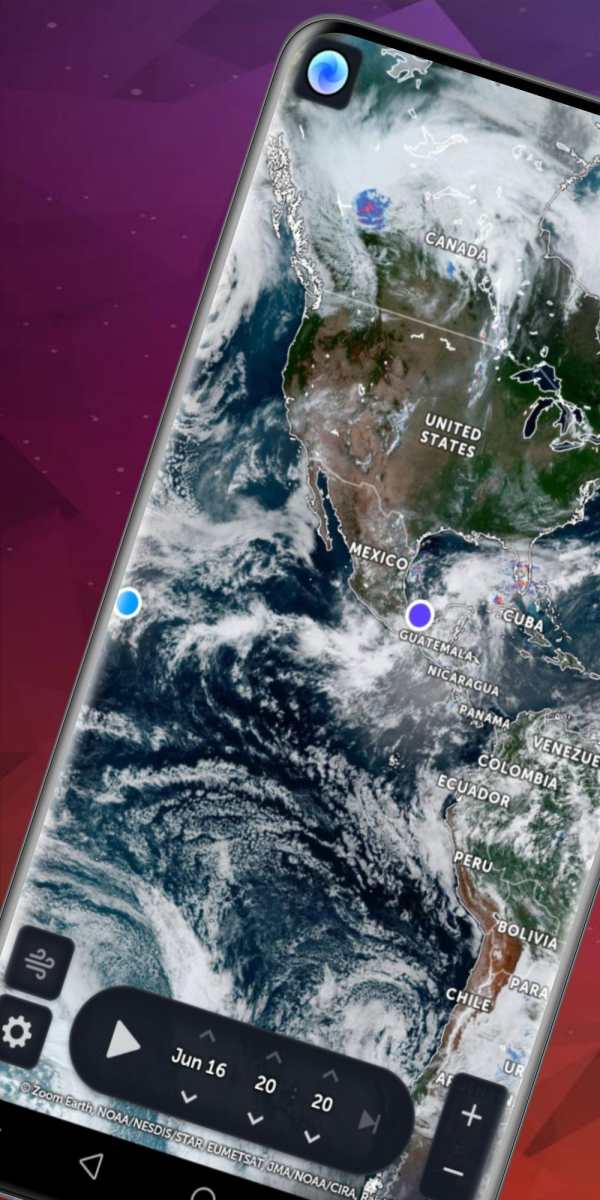 Zoom Earth - View LIVE weather satellite images screenshot 1