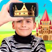 Crown king on head logo