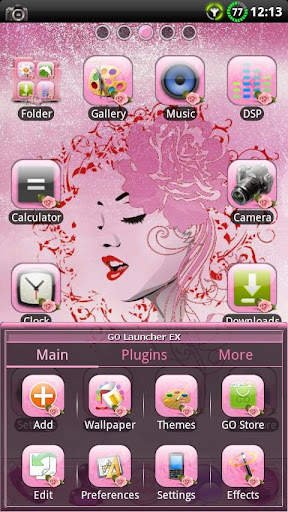 PINK ROSES GO Launcher Theme 5 تصوير الشاشة