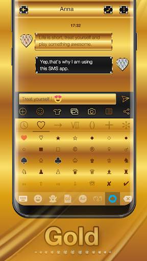Gold Emoji Keyboard Theme screenshot 8