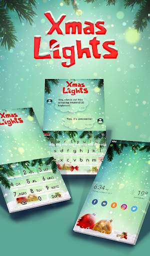 Xmas Lights Animated Keyboard   Live Wallpaper screenshot 1
