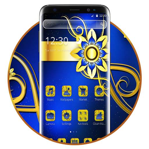 Blue Gold Classy Flower Theme 1.1.3