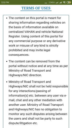 RTO Vehicle info screenshot 1